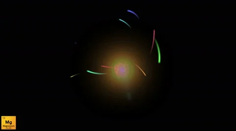 Magnesium atom nucleus electron movement Stock Footage 63190358