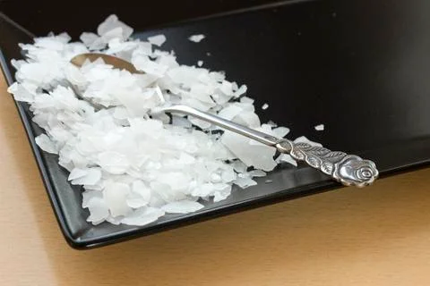 Magnesium Chloride, Nigari Flakes Stock Photos
