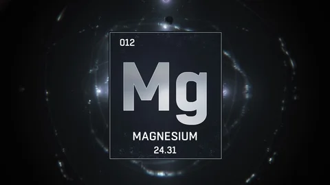 Magnesium as Element 12 of the Periodic Table 3D animation on silver background 스톡 동영상 119198358