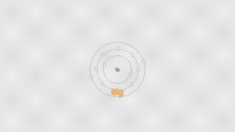 Magnesium Mg Bohr Atom Model Clean No Text Animation Video Overlay Alpha 4K Vídeos de archivo 339371512