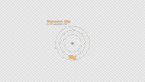 Magnesium Mg Bohr Atom Model Labeled Animation Video Overlay Alpha 4K 스톡 동영상 339371517