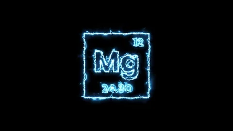 Magnesium periodic table element neon thunder icon animation Video stock 326483292