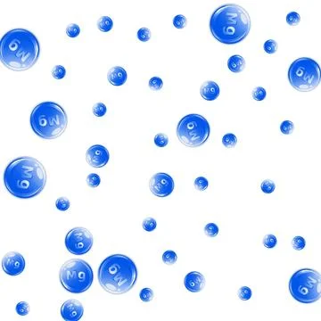 Magnesium round capsules scattered randomly. Illustrazione stock