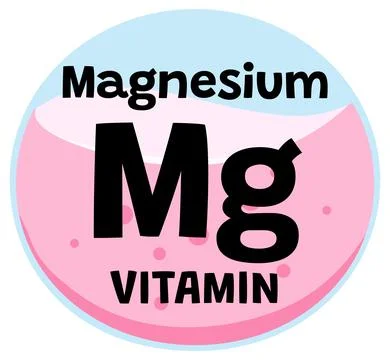 Magnesium Vitamin Icon in Flat Vector Style Stock Illustration