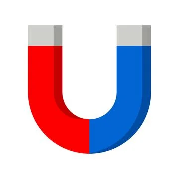 Magnet and shadow icon. Vector. Stock Illustration