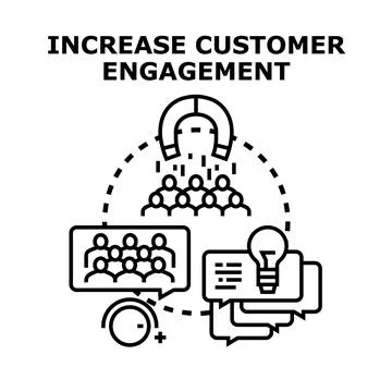 Magnet attracting audience increasing customer engagement strategy Stock Illustration