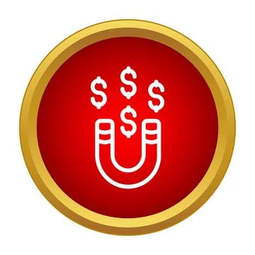 Magnet attracting dollar signs representing money wealth Stock Illustration