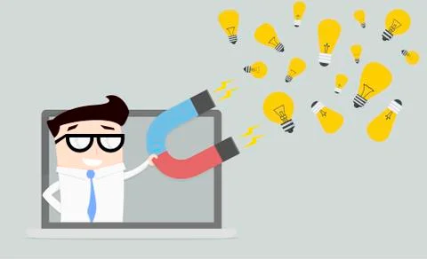Magnet attracting Ideas Stock Illustration