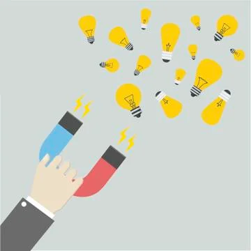 Magnet attracting Ideas Stock Illustration