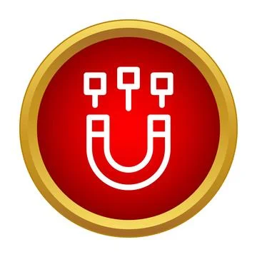 Magnet attracting objects icon representing attraction and pull Stock Illustration