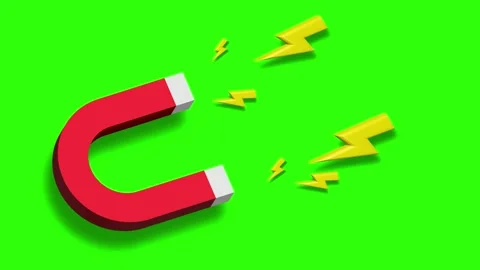 Magnet attracts magnetic field electrical interaction attracts animation 4k.. Stock Footage 252239376