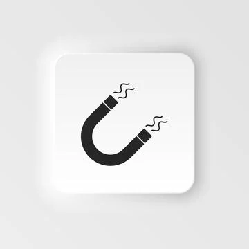 Magnet. Bioengineering neumorphic style vector icon. Biotechnology for health Stock Illustration