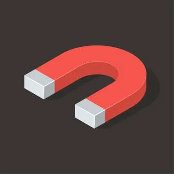 Magnet on Brown Background. Isometric Vector Illustration Illustrazione stock