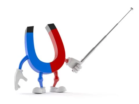 Magnet character with pointer stick Stock Illustration