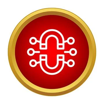 Magnet circuit connecting digital data points concept Stock Illustration