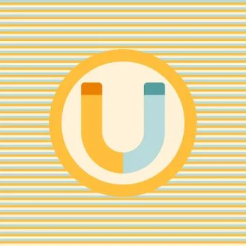 Magnet color flat icon Stock Illustration