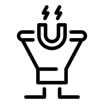 Magnet conversion funnel icon, outline style Stock Illustration
