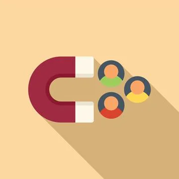Magnet database icon flat vector. Software platform Illustrazione stock