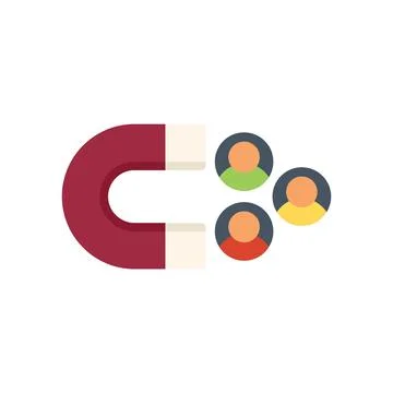 Magnet database icon flat vector. Software platform Illustrazione stock