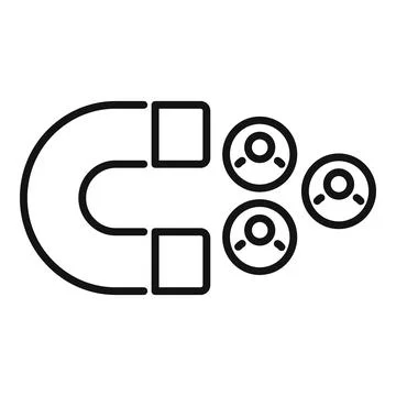 Magnet database icon outline vector. Software platform Illustrazione stock