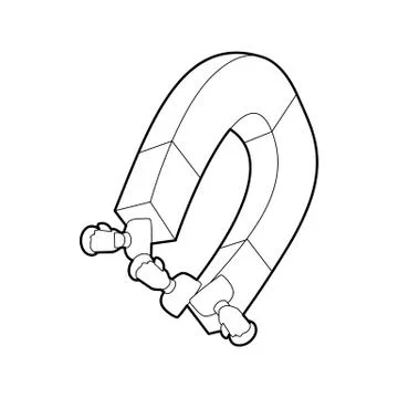 Magnet draws to itself different people icon イラスト素材