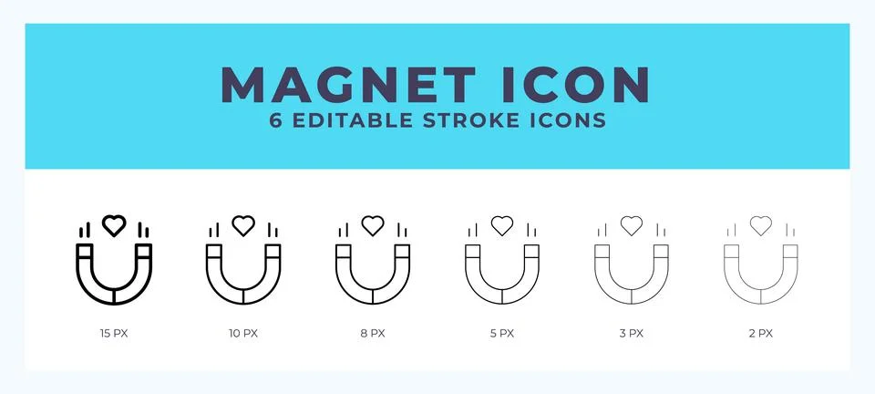 Magnet editable line icon. Vector illustration with different stroke. Stock Illustration