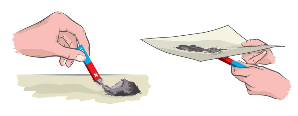 Magnet experiment Stock Illustration