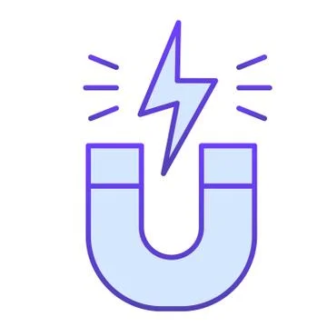 Magnet flat icon. Horseshoe with energy sign, magnetism attraction. Physics イラスト素材