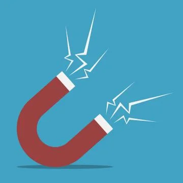 Magnet with force field Stock Illustration