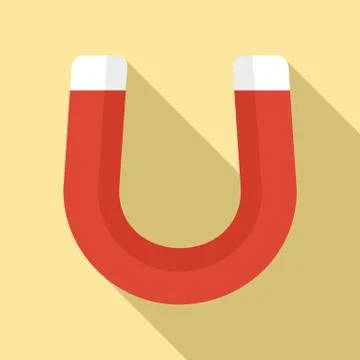 Magnet force icon, flat style Stock Illustration