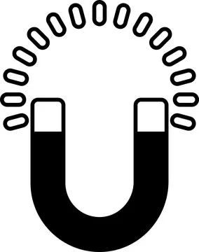A magnet with a handle The magnet is surrounded by a circle of light Illustration