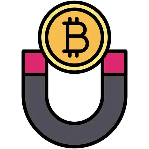 Magnet icon, Bitcoin related vector illustration Stock Illustration