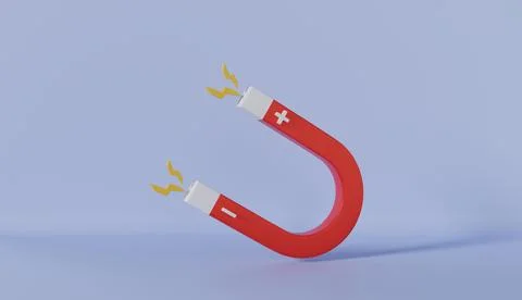 Magnet icon on blue background Stock Illustration