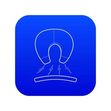 Magnet icon blue vector 스톡 일러스트