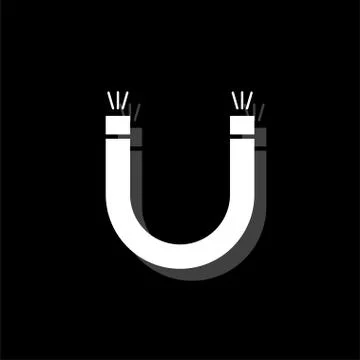 Magnet icon flat Stock Illustration