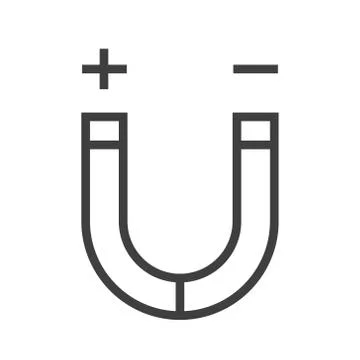 Magnet icon. Science lab concept, simple flat design. Isolate on white Stock Illustration