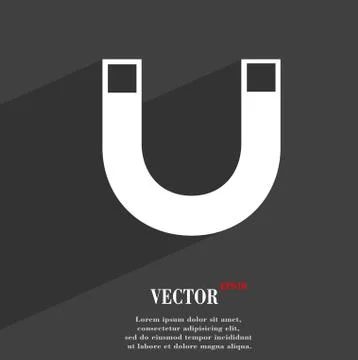 Magnet icon symbol Flat modern web design with long shadow and space for your 스톡 일러스트