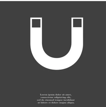Magnet icon symbol Flat modern web design with long shadow and space for your te 스톡 일러스트