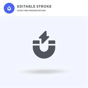 Magnet icon vector, filled flat sign, solid pictogram isolated on white, logo Stock Illustration