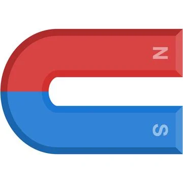 Magnet icon vector physics symbol isolated on white Stock Illustration