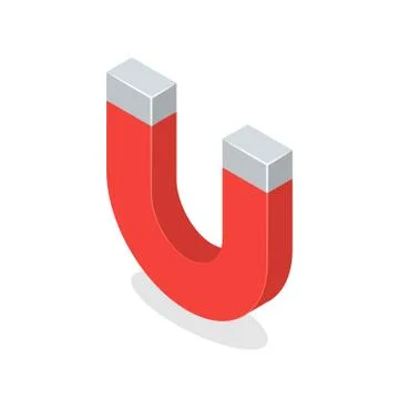 Magnet Isolated on White Background. Isometric Vector Illustration Stock Illustration