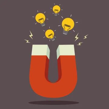 Magnet  lamp concept Stock Illustration