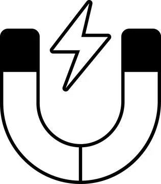 Magnet with a lightning bolt on it Stock Illustration
