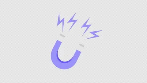 Magnet with lightning coming out of it icon concept loop animation video wi.. Stock Footage 266095585