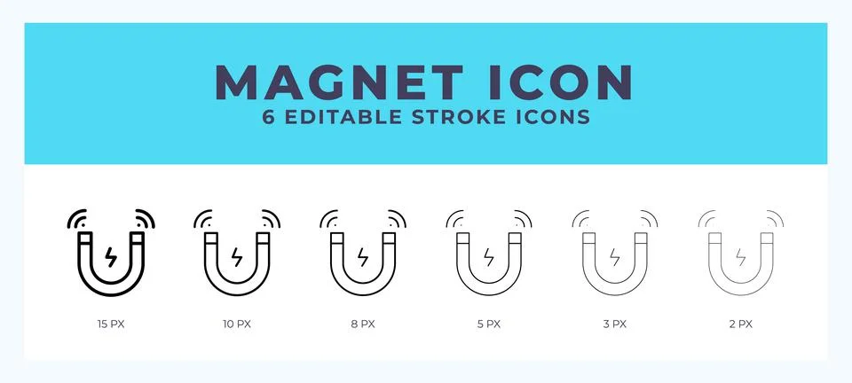 Magnet line icon. Thin line. Bold line. Vector illustration. Stockillustratie