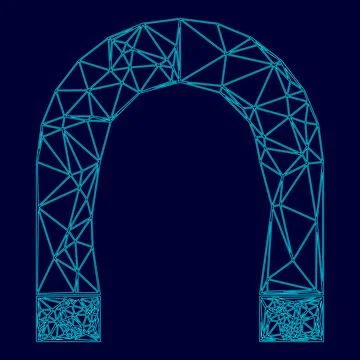 Magnet low poly triangulation triangulated polygonal electric cyan blue vibra 库存插图