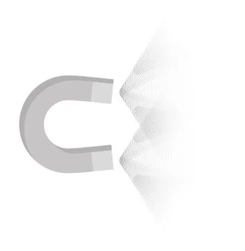 Magnet with magnetic waves Stock Illustration