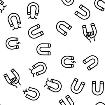 Magnet Power Vector Seamless Pattern Stock Illustration