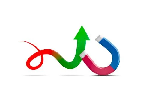 Magnet Pulling Arrows Stock Photos