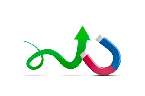 Magnet Pulling Arrows Stock Photos